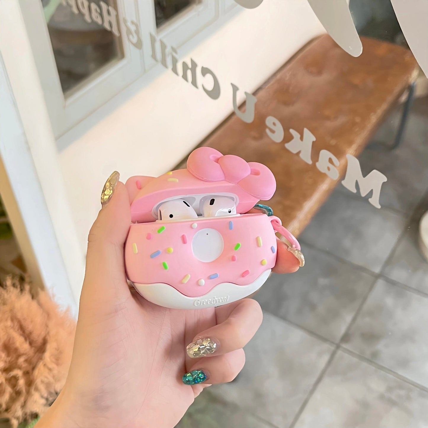 Pink Donut Kitty AirPods Earphone Case SK481