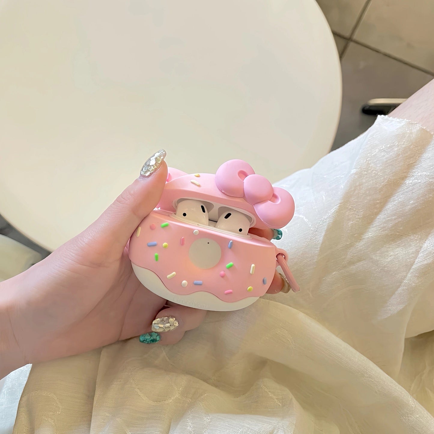 Pink Donut Kitty AirPods Earphone Case SK481