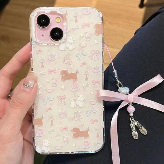 Sweet Pink Ribbon Dancel Charm iPhone Case