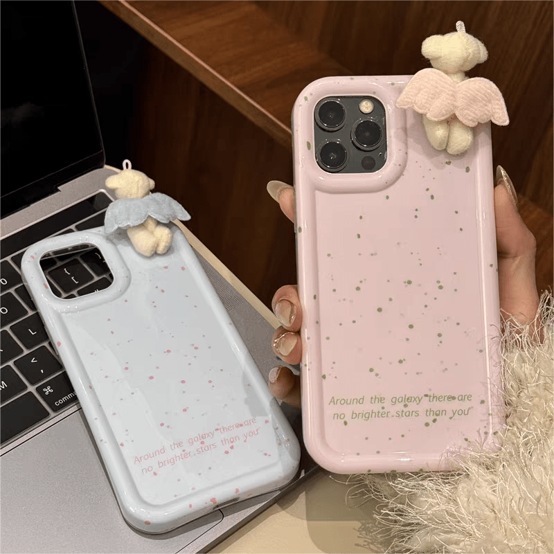 Plush Angel Wings Bear iPhone Case