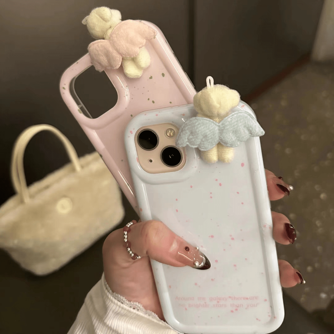 Plush Angel Wings Bear iPhone Case