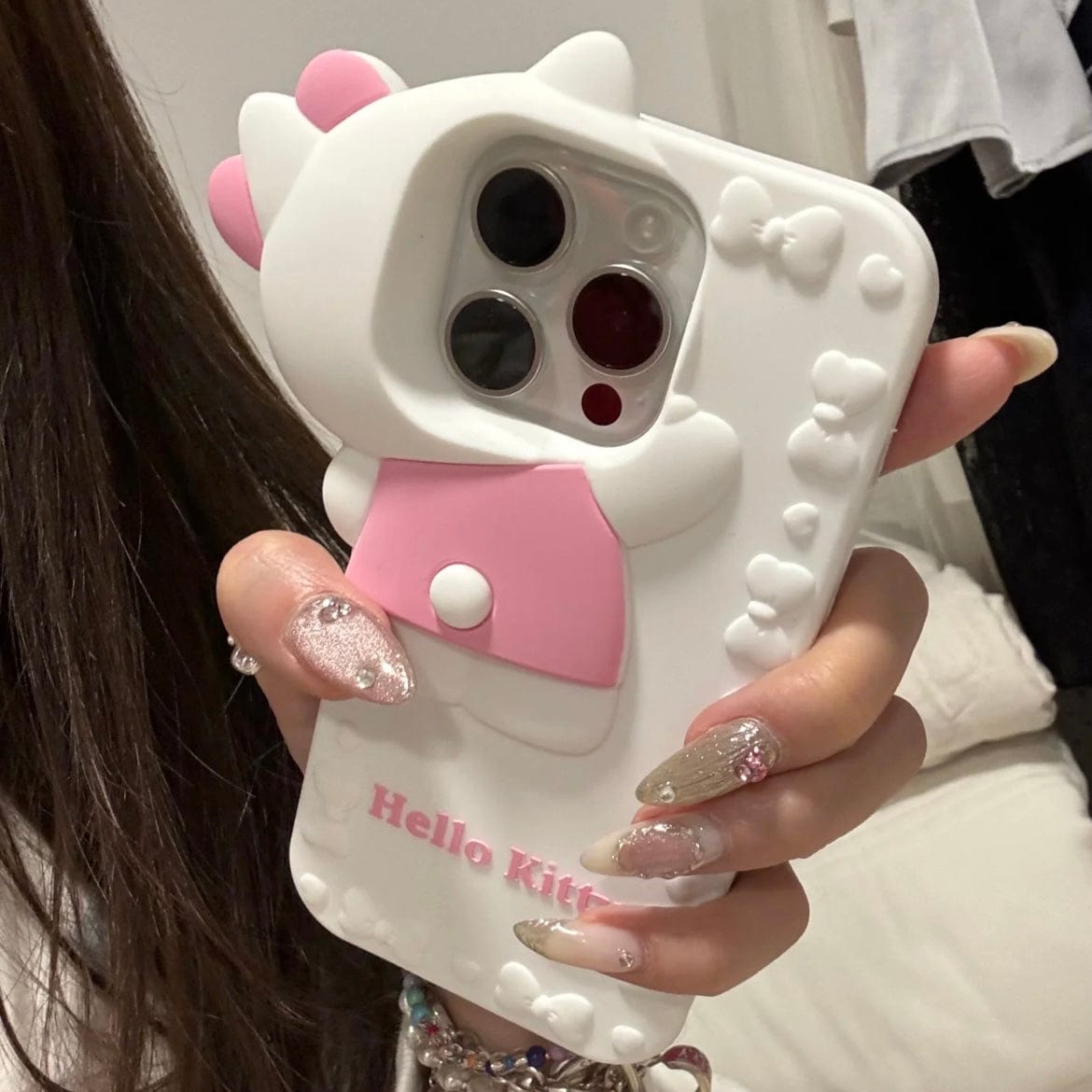 Cute Probe Kitty Silicone iPhone Case