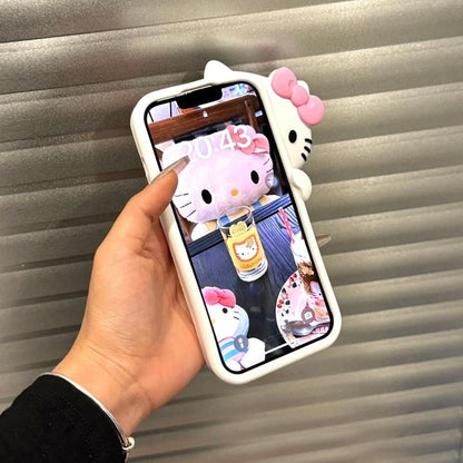 Cute Probe Kitty Silicone iPhone Case