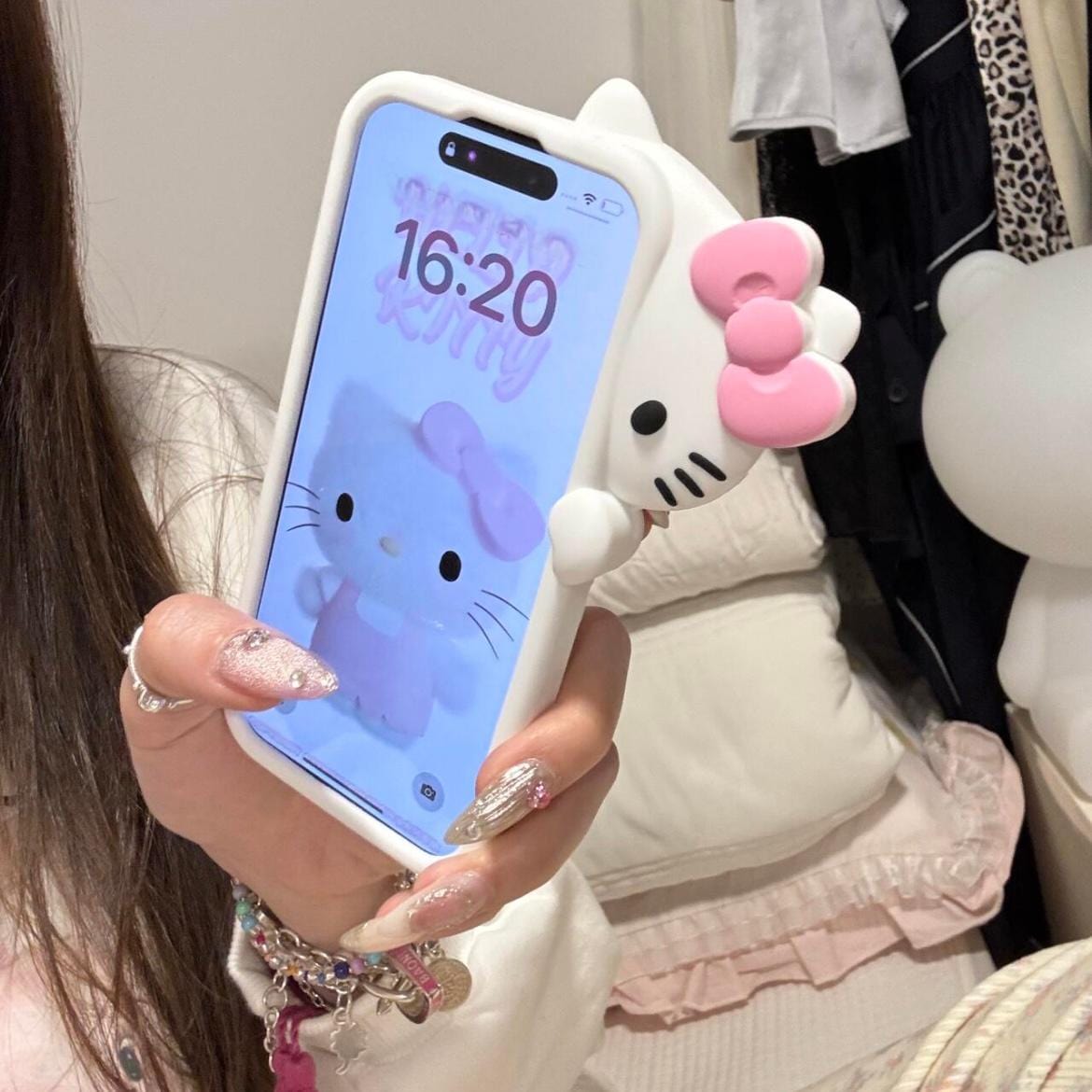 Cute Probe Kitty Silicone iPhone Case