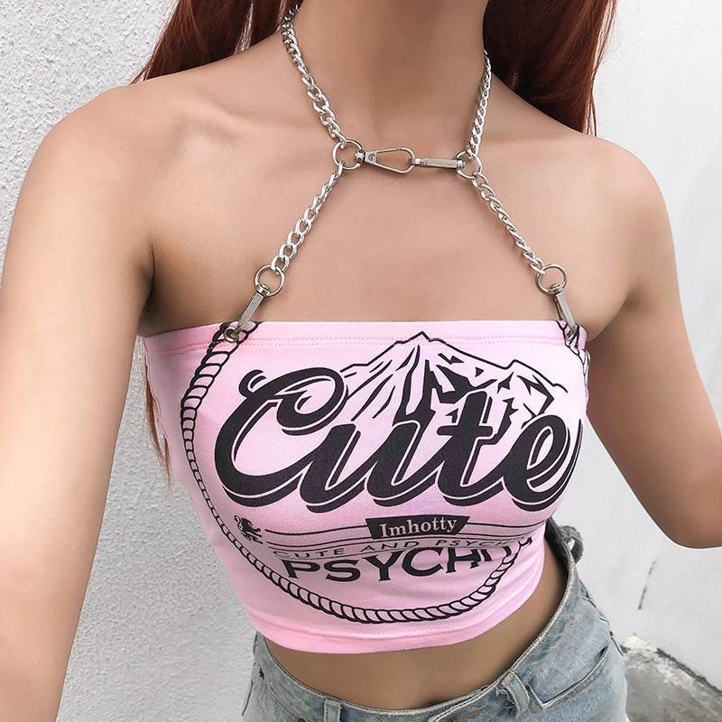 Cute & Psycho Halter Top - baby,belly shirt,belly shirts,belly tank,belly tee