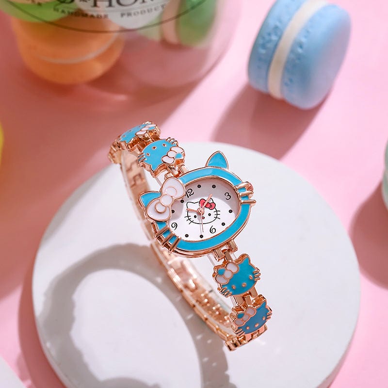 Montre mignonne avec un chaton rose