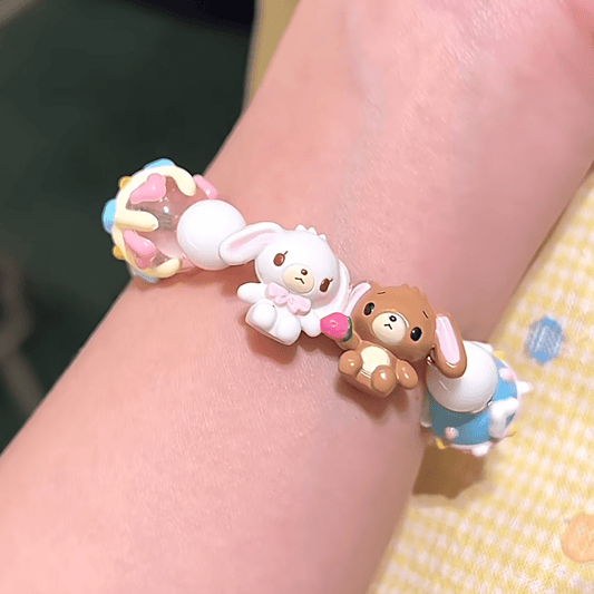 Süßes Häschen Cupcake Glasperlen Kettenarmband