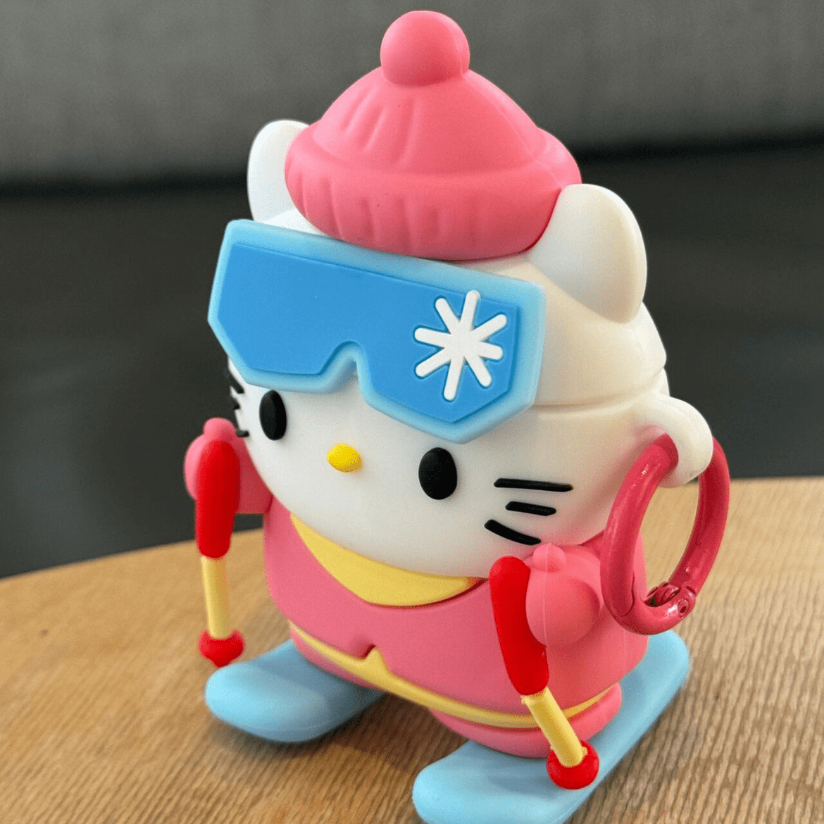 Cute Skiing Kitty Silicone AirPods Earphone Case