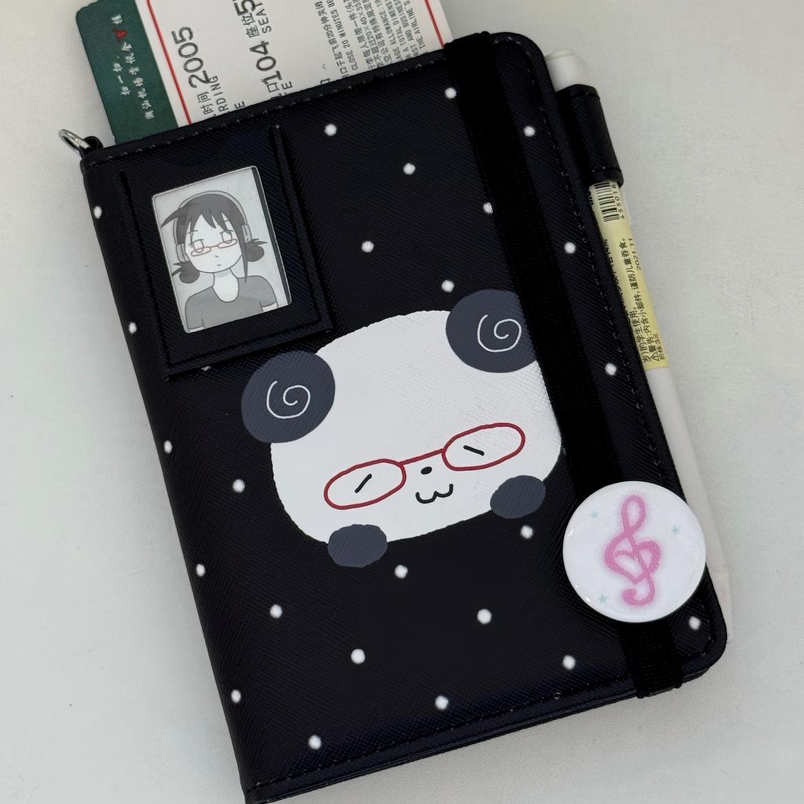 Passport Cover Panda Holder Strawberry Cute