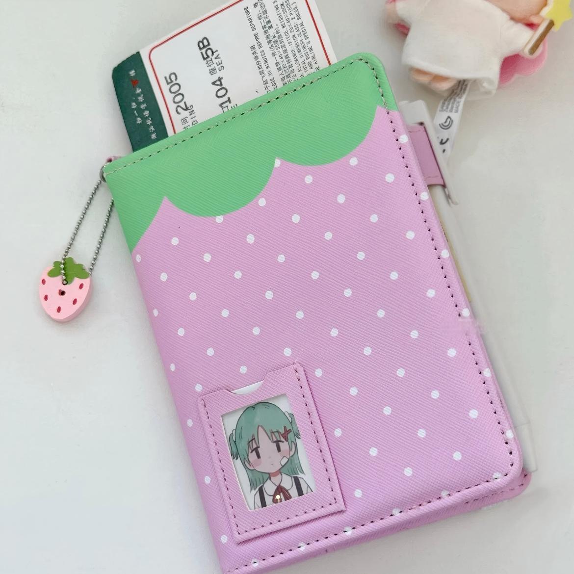 Passport Cover Panda Holder Strawberry Cute