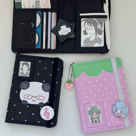 Passport Cover Panda Holder Strawberry Cute
