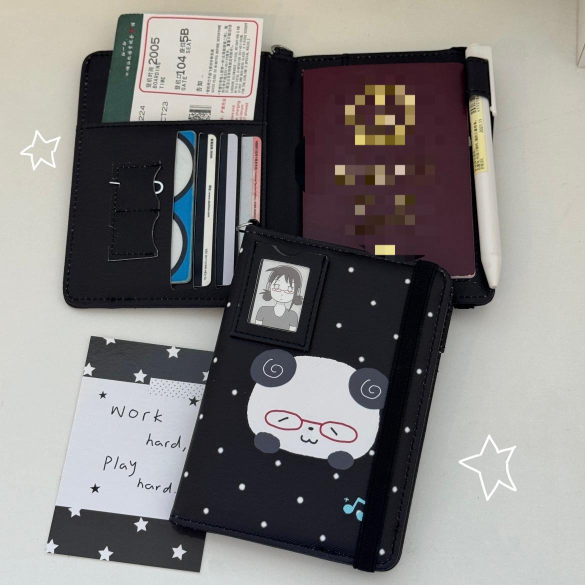 Passport Cover Panda Holder Strawberry Cute