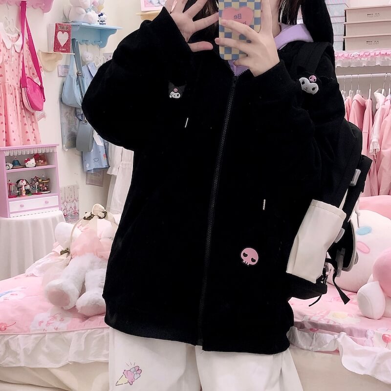 Black Kuro Hoodie Coat