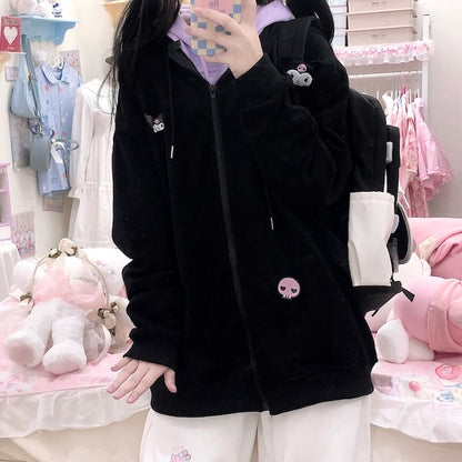 Black Kuro Hoodie Coat