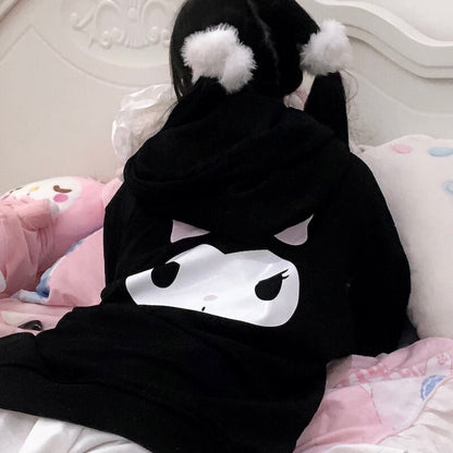 Black Kuro Hoodie Coat