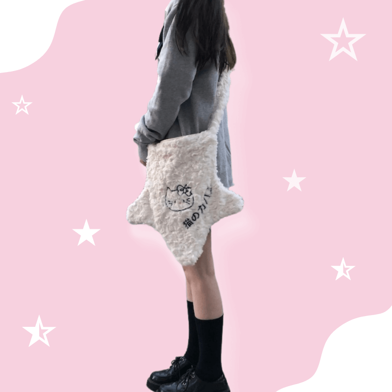 Y2K Fluffy Star Kitty Bag