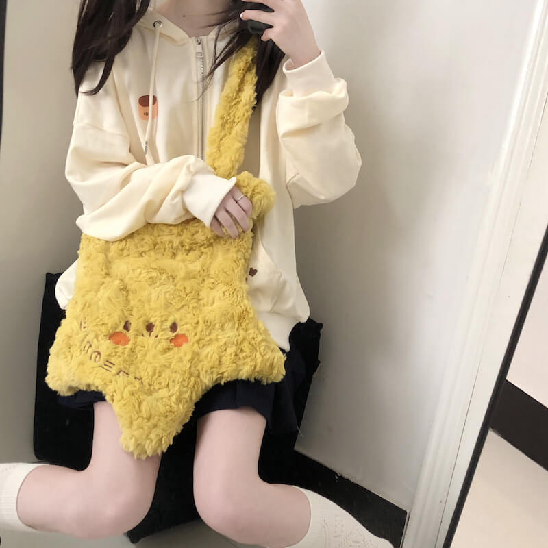 Y2K Fluffy Star Kitty Bag