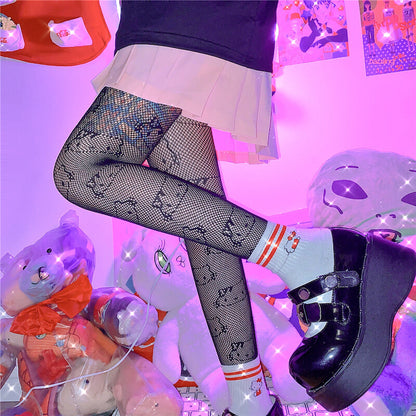 Y2K Kitty Fishnet Tights