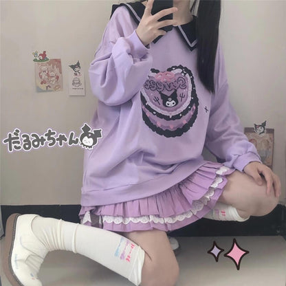 Sweat-shirt à motif de gâteau kawaii