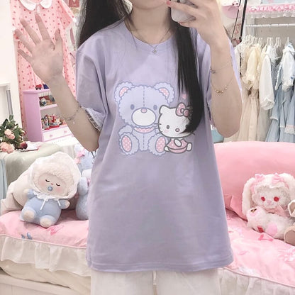 T-shirt en dentelle avec dessin animé