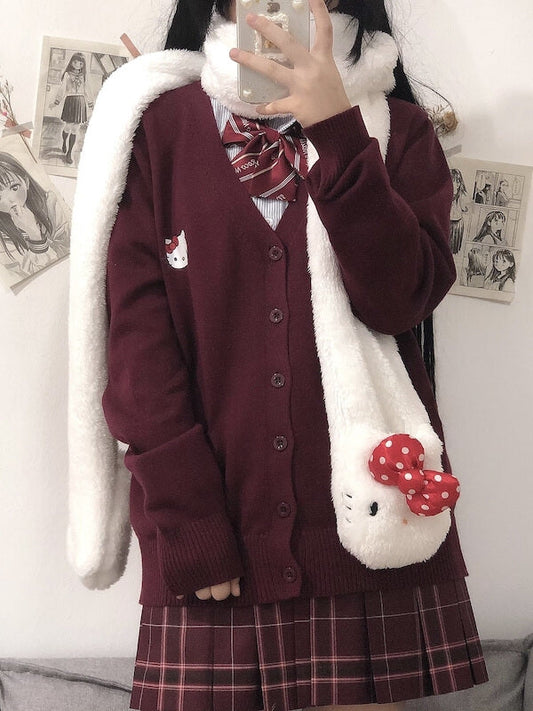 Red Kitty Cardigan