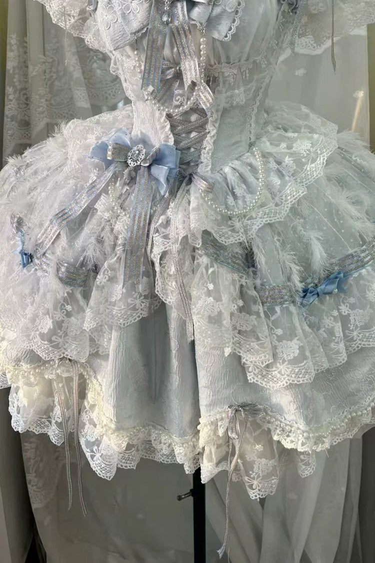 Square Collar Ruffled Hanayome Bow Lace Ballet Princess JSK - Anna's Ball