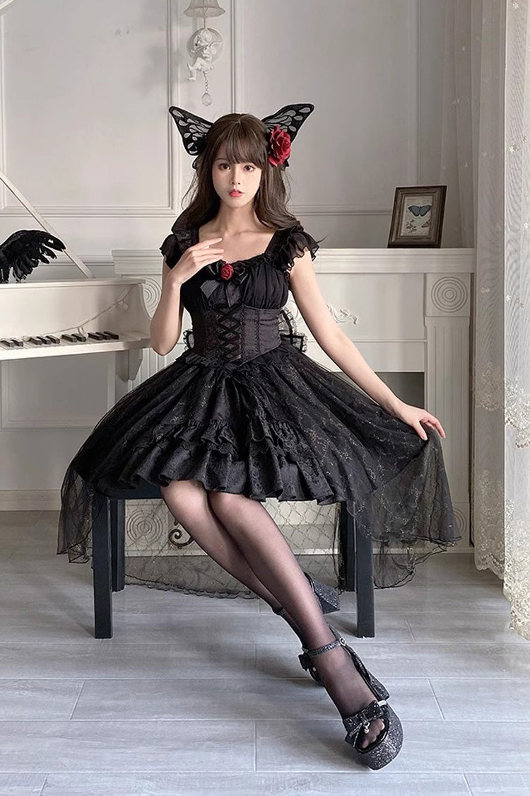 Princess Lolita Dress with Rose Bow Accents