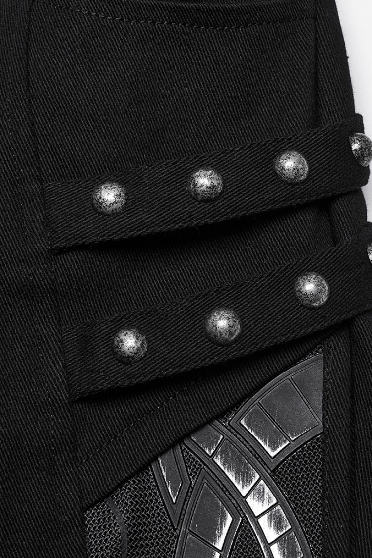 Punk Pleated Leggings with Studs