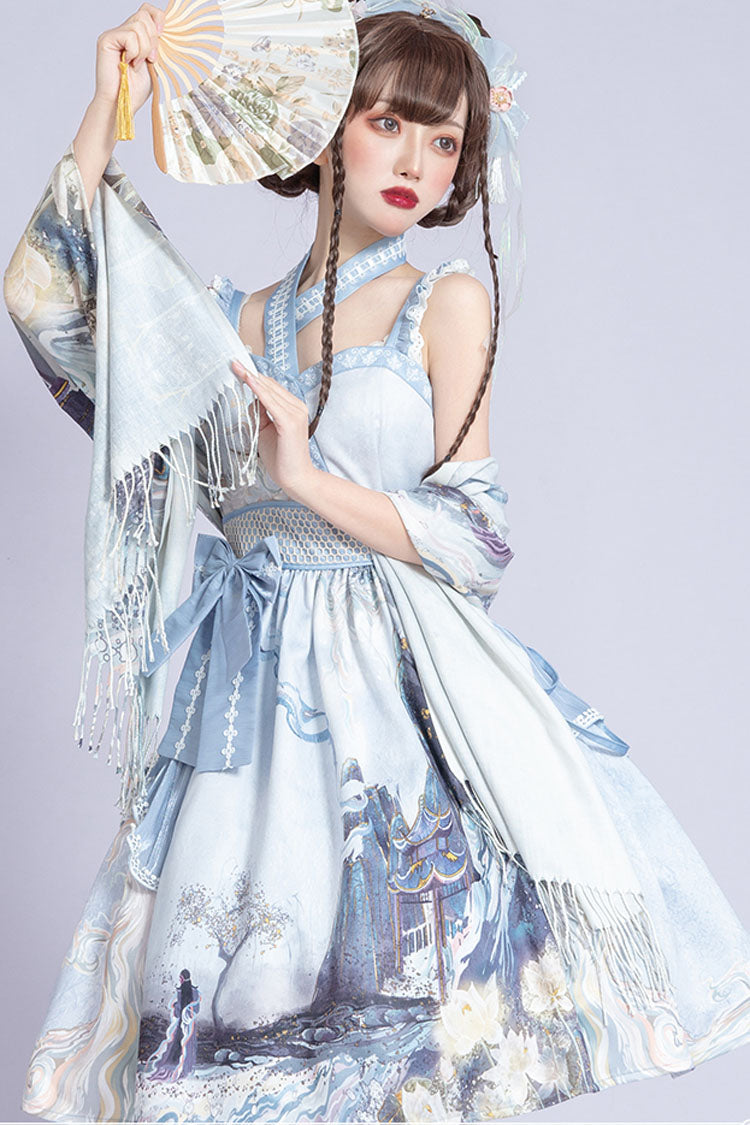 Azure Strapless Amusement Park Dream Print Classic Lolita JSK