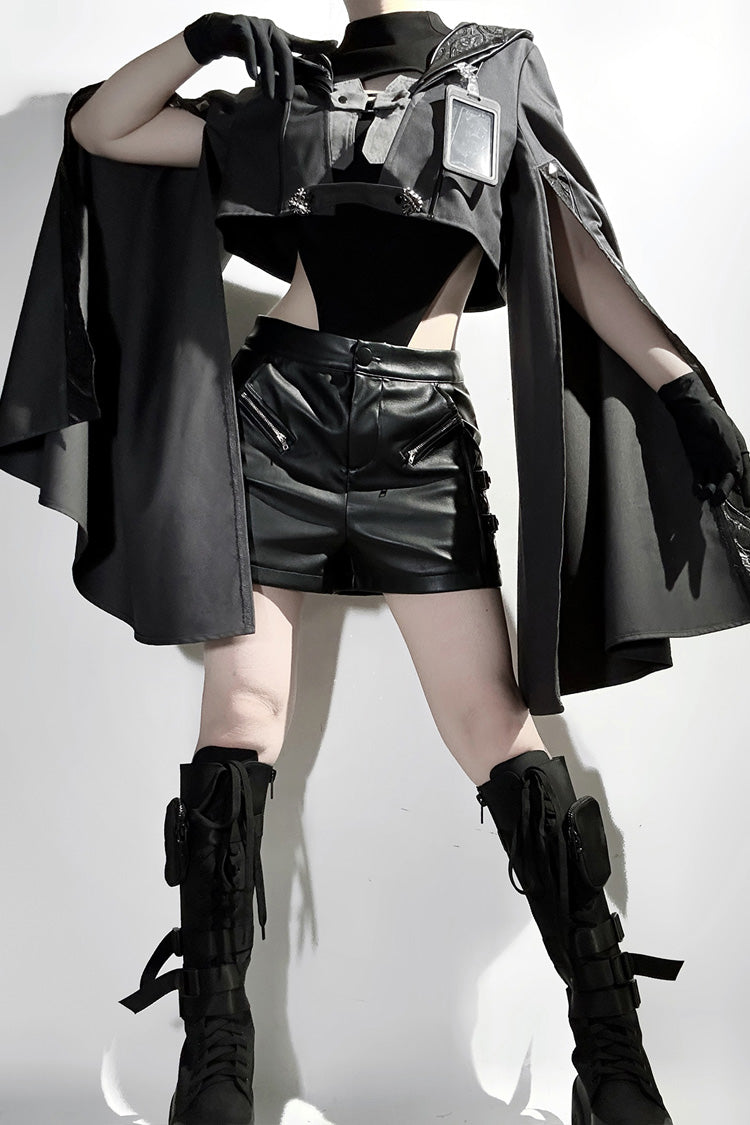 Gothic Prince Ouji Shorts Set with Lace Details - Black Sheep Research Society