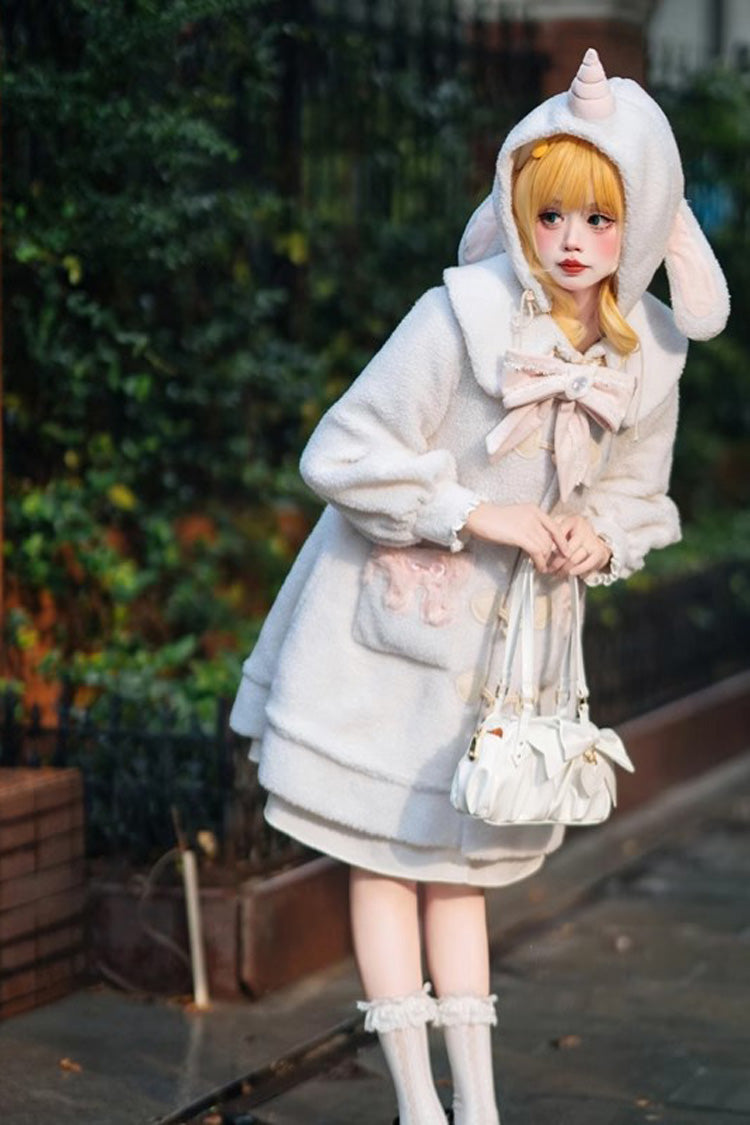 Unicorn Bowknot Long Coat with Long Sleeves for Sweet Lolita Style