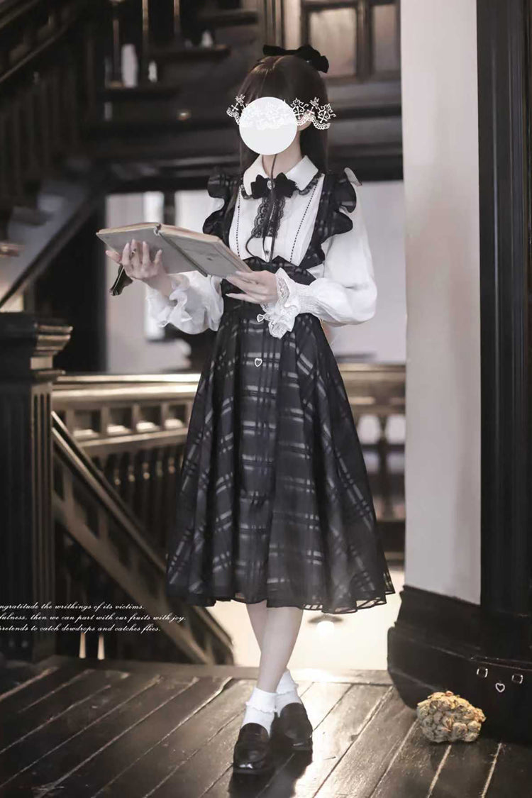 Classic Checkerboard Lolita Strap Dress