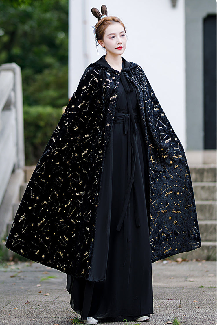 Classic Hanfu Dress with Polka Dot Print and Costume Style