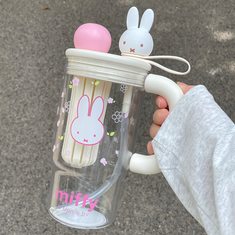 Pink Bunny Transparent Water Cup - Lovesickdoe