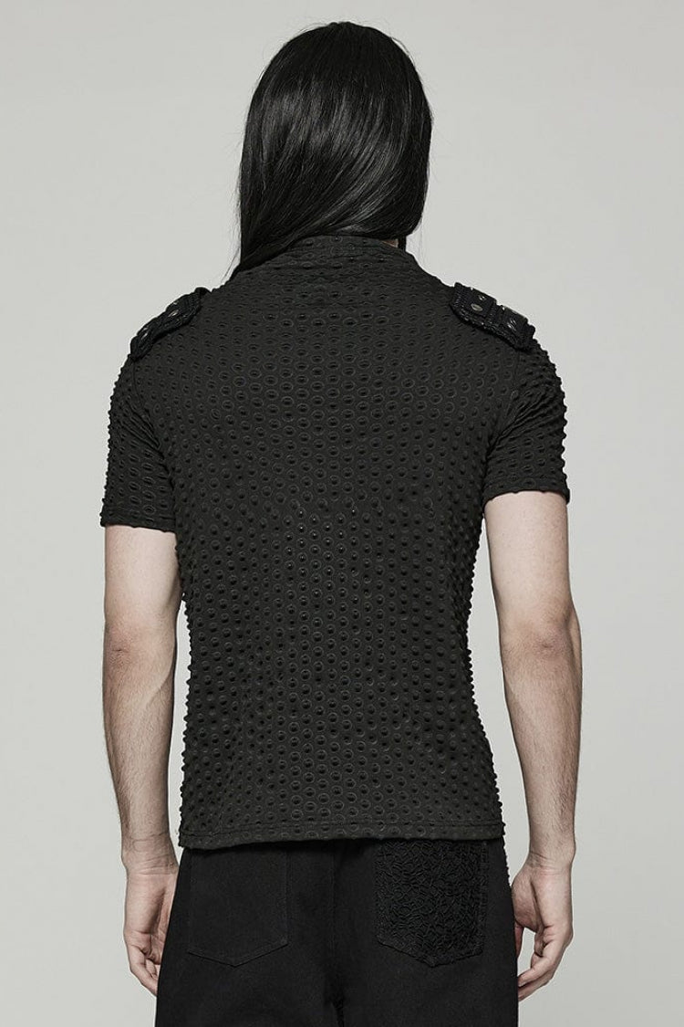 Steampunk Tee with Bubble Mesh and Zipper Details
