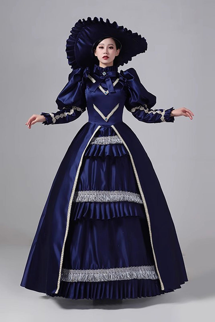 Victorian Princess Dress with Ruffle Cardigan - Medieval Court Style - Triple Hue