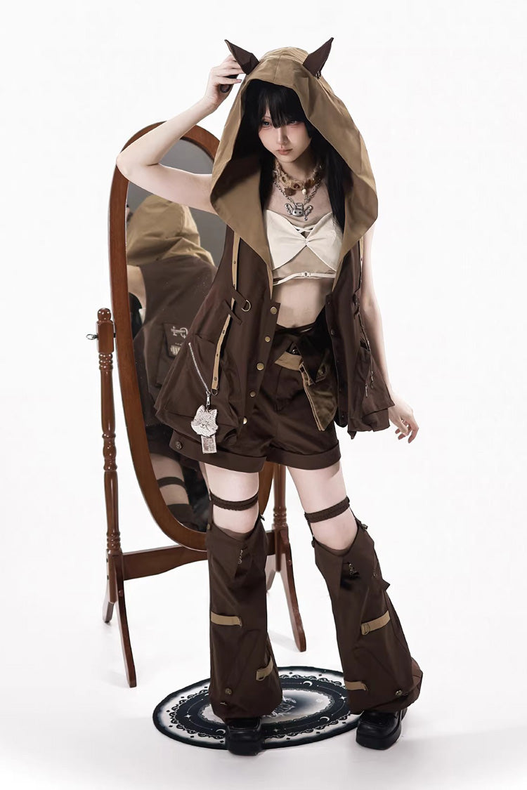 Chocolate Hooded Punk Prince Ouji Set - Fox Trail Chronicles