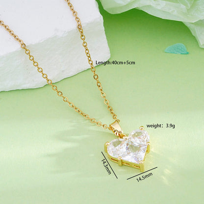 Crystal Heart Pendant Necklace