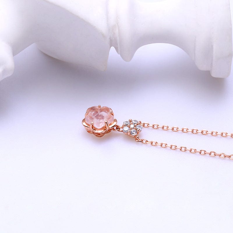 Trendy Crystal Cherry Blossom Necklace