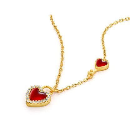 Trendy Lock And Key Heart Necklace