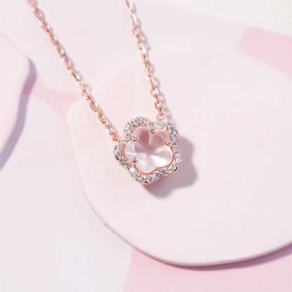 Trendy Pink Cherry Blossom Necklace