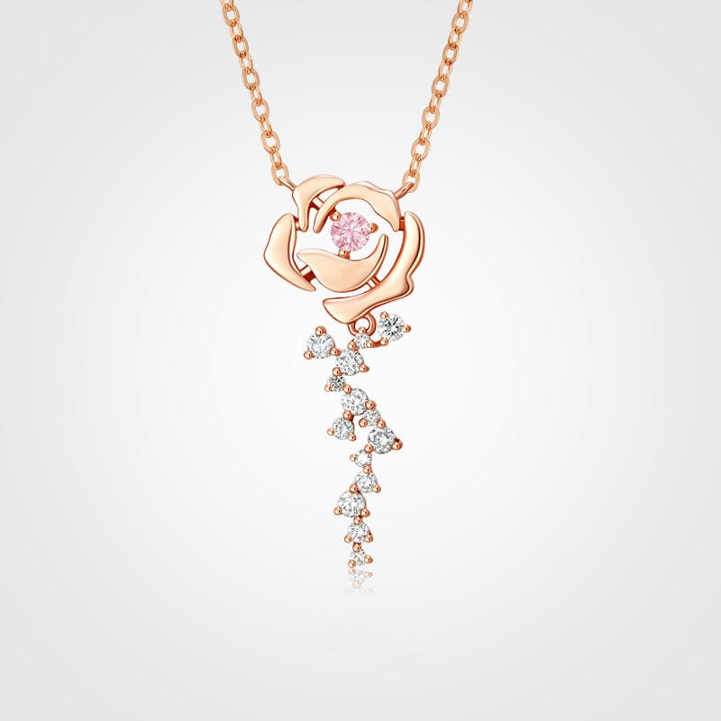 Collier élégant en cristal avec rose