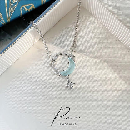 Turquoise Moon Phase Star Necklace