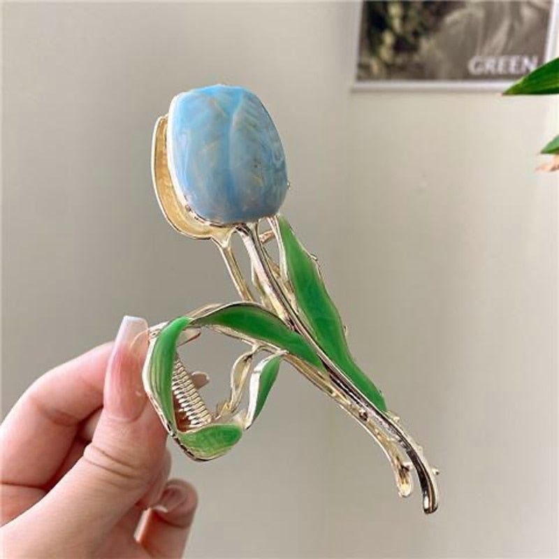 Dainty Floral Hair Claw Clip - claws, coquette, hair, hair accessories, hair claw Kawaii Babe