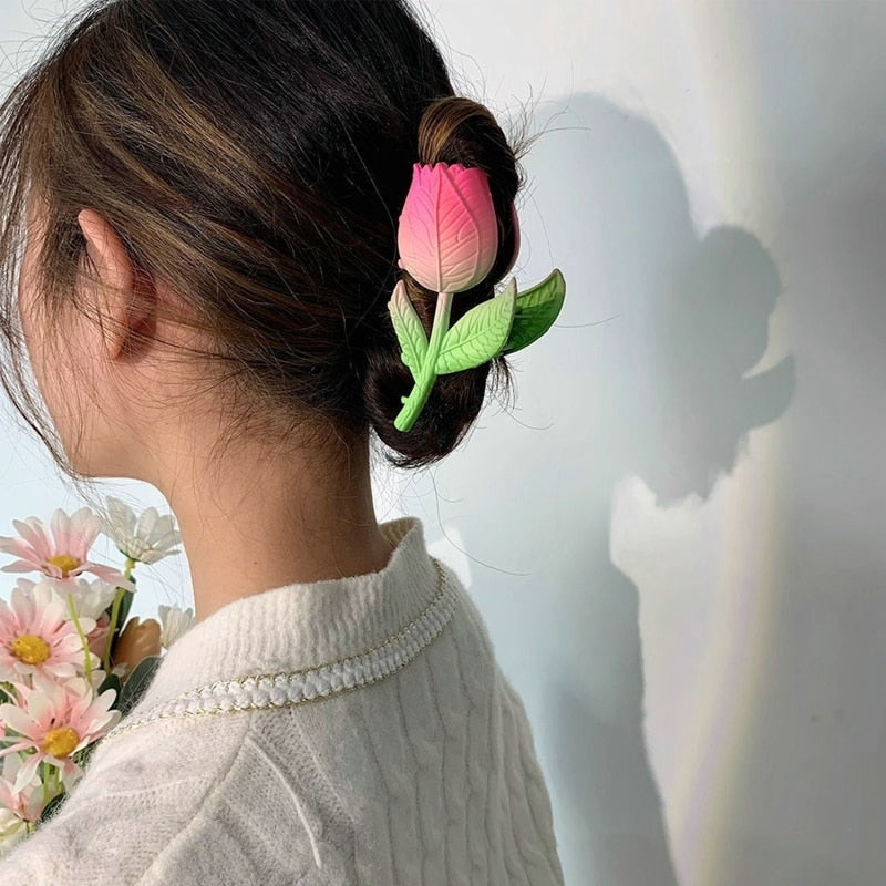 Dainty Floral Hair Claw Clip - claws, coquette, hair, hair accessories, hair claw Kawaii Babe