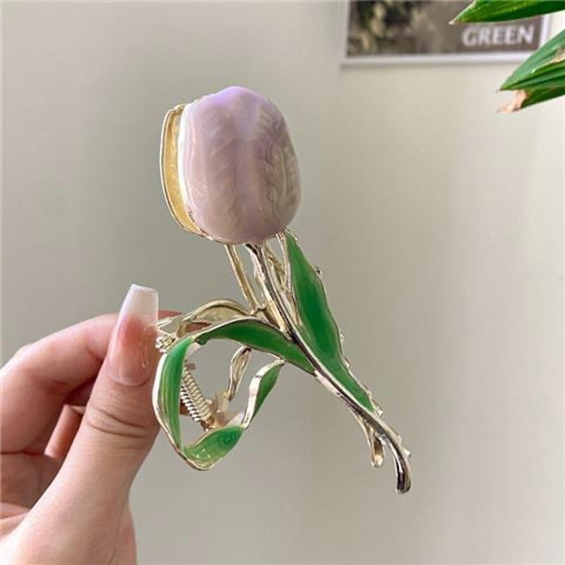 Dainty Floral Hair Claw Clip - claws, coquette, hair, hair accessories, hair claw Kawaii Babe