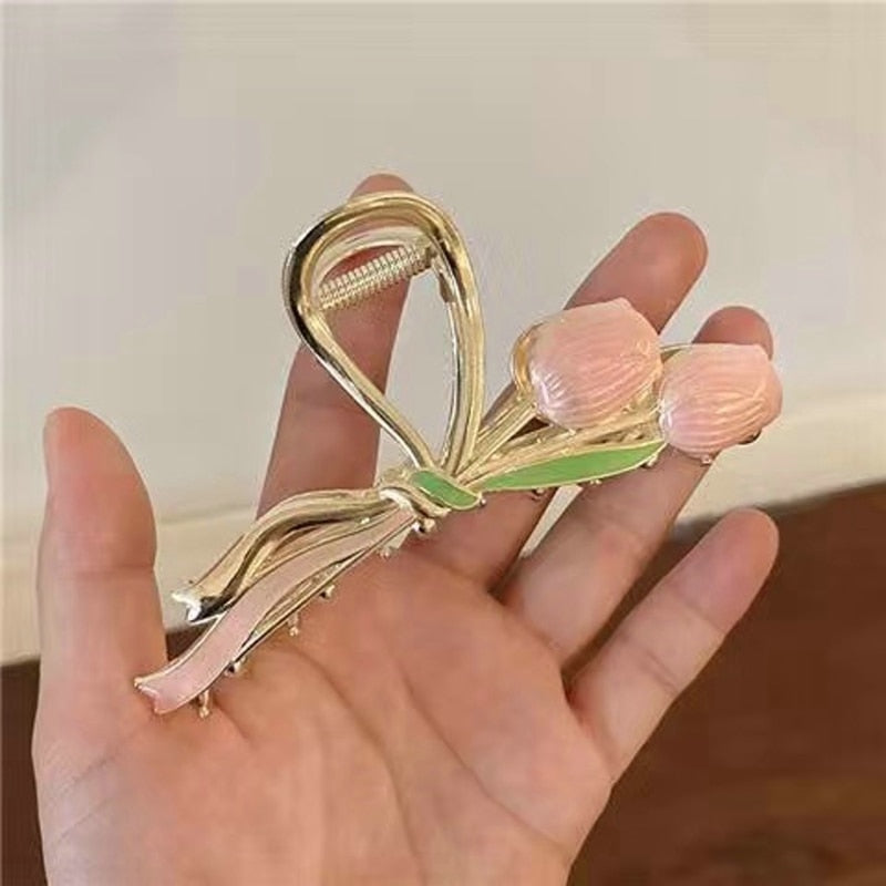 Dainty Floral Hair Claw Clip - claws, coquette, hair, hair accessories, hair claw Kawaii Babe