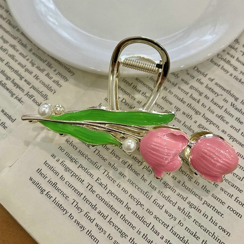 Dainty Floral Hair Claw Clip - claws, coquette, hair, hair accessories, hair claw Kawaii Babe