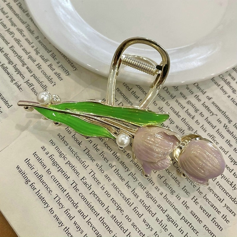 Dainty Floral Hair Claw Clip - claws, coquette, hair, hair accessories, hair claw Kawaii Babe