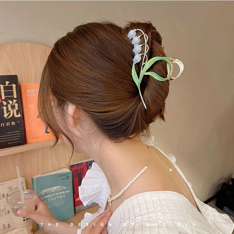 Dainty Floral Hair Claw Clip - claws, coquette, hair, hair accessories, hair claw Kawaii Babe